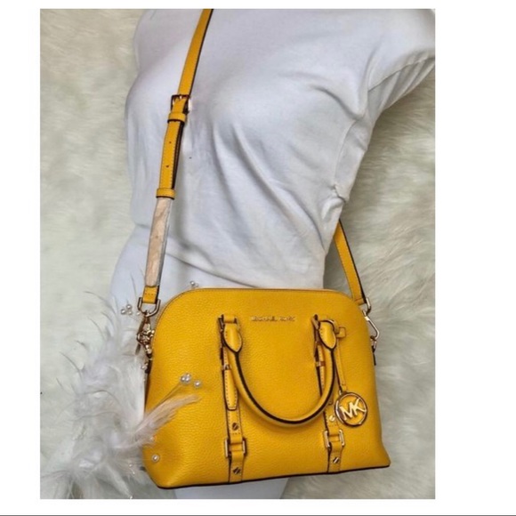 SOLD Michael Kors Sunflower Bedford Legacy Med Dome & Jet Set Sunflower Wallet - Picture 4 of 16